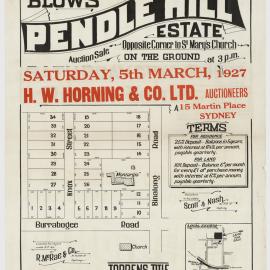 Blow's Pendle Hill Estate, Pendle Hill, 1926