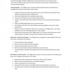 Riverstone master plan, Village green and community hub options, 2016