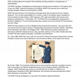 RAAF Telecommunications Unit Sydney, (RAAFTUS)