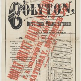 Colyton. Ropes Creek Village Extension, 1883