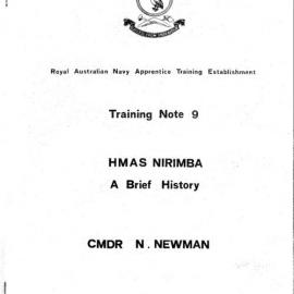 Training note, HMAS Nirimba, 1974