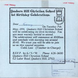 Quakers Hill Christian School, 1991
