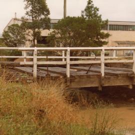 Timber bridge under repair, Tattersall Road