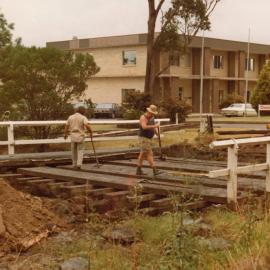 Timber bridge under repair, Tattersall Road