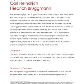 Biography Carl Heindrich Friedrich Bruggmann, 2014