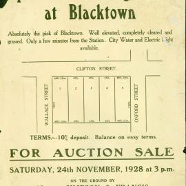 Spendid building land at Blacktown, 1928