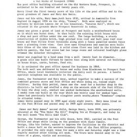 Prospect Post Office History, 1988