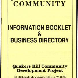 Quakers Hill Community Information Booklet & Business Directory, c1993
