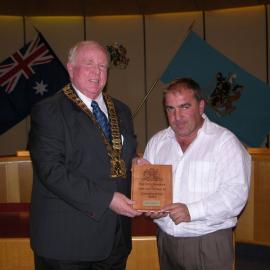 Steven Koprivic receiving Premier's Award