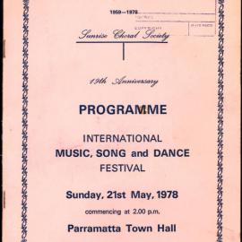 Festival of Song and Music, Sunrise Choral Society, 1978