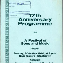 Festival of Song and Music, Sunrise Choral Society, 1976