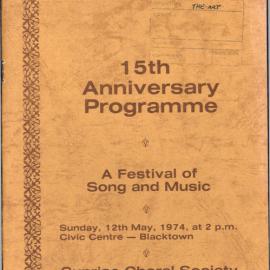 Festival of Song and Music, Sunrise Choral Society, 1974