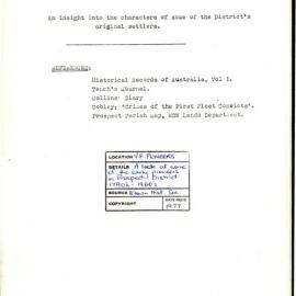 Prospect pioneers - insight into characters, March 1977
