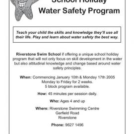 Riverstone Swim School School Holiday Program, 2005