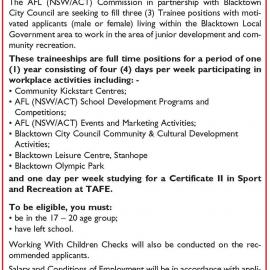AFL Kickstart Traineeships, 2004