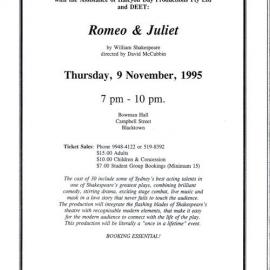 Integrated Theatre Program - Romeo and Juliet, 1995