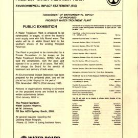 Proposed Prospect Water Treatment Plant Environmental Impact Statement, c1992
