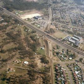 Aerial View of construction of Davis Overpass, Rooty Hill