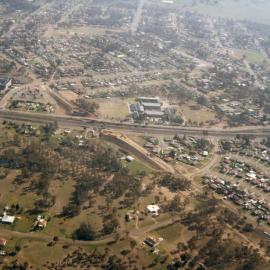 Aerial view of construction of Davis Overpass, Rooty Hill
