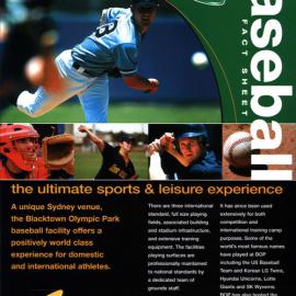 Blacktown Olympic Park, baseball facility fact sheet