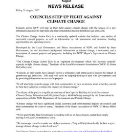 Climate change action pack, 2007