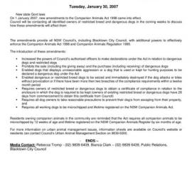 Companion Animals Act, 2007 amendments
