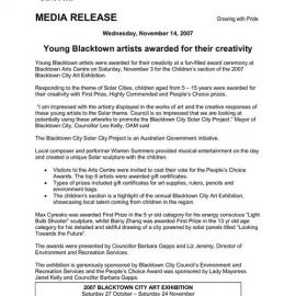 Blacktown City Art Exhibition, 2007
