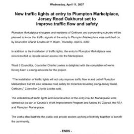 Plumpton Marketplace traffic signals, 2007