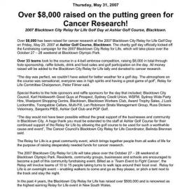 Relay for Life Golf Day, Ashlar Golf Course Blacktown, 2007