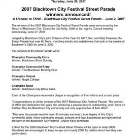 Blacktown City Festival Parade Winners, 2007
