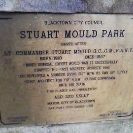 Plaque - Stuart Mould Park, Lalor park