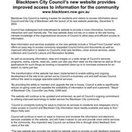 Blacktown City Council new website, 2004