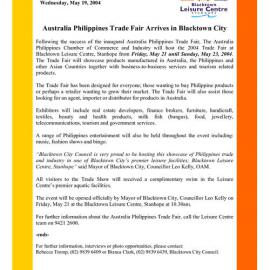 Australia Philippines Trade Fair, 2004