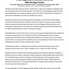 Heritage Festival, 2004
