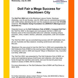 Doll Fair, Blacktown Leisure Centre, 2004
