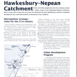 Land releases in the Hawkesbury-Nepean catchment, 1996