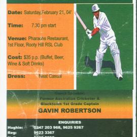 Rooty Hill RSL Cricket Club 40th anniversary, 2004