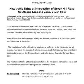 Traffic signals Leabons Lane and Seven Hills Road South, Seven Hills, 2007