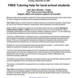 Your Tutor Blacktown City Libraries, 2007