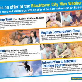 Max Webber Library programs, 2005