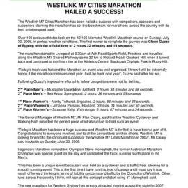 Westlink M7 Cities Marathon results, 2006