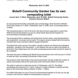 Bidwill Community Garden Composting Toilet, 2006