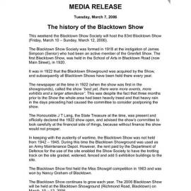 The History of the Blacktown Show