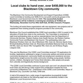Blacktown City Community Development and Support Expenditure Local Committee, 2006