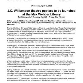 J C Williamson Theatre Poster Launch, 2006