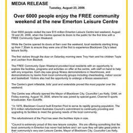 Emerton Leisure Centre Opening, 2006