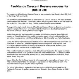 Faulklands Crescent Reserve, Kings Park, 2006