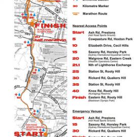 Blacktown Cities Marathon, Aid Stations and Emergency Points