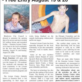 Emerton Leisure Centre Opening, 2006