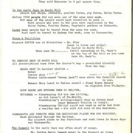 Notes from an interview with Mr Cooper, 1978